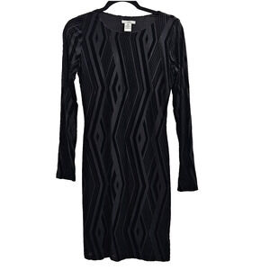 Bar lll Black Dress Medium Velvet Burnout Cocktail Wedding Guest Minimalist